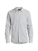 Pinstriped Cotton-Blend Button-Front Shirt