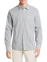 Pinstriped Cotton-Blend Button-Front Shirt