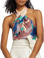 Mona Abstract Halter Top