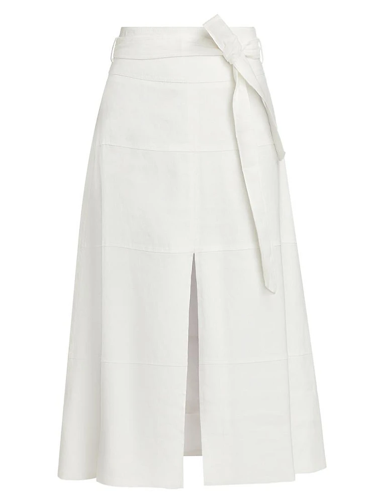 Hudson Linen-Blend Midi-Skirt