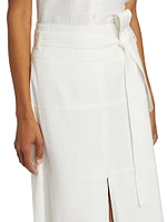 Hudson Linen-Blend Midi-Skirt