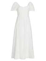 Kit Linen-Blend Midi-Dress