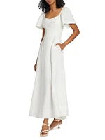 Kit Linen-Blend Midi-Dress