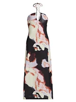 Kasia Inkwash Halter Midi-Dress