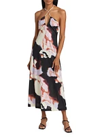 Kasia Inkwash Halter Midi-Dress