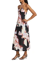 Kasia Inkwash Halter Midi-Dress