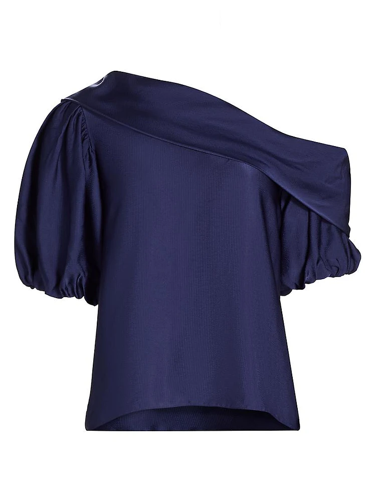 Georgia Satin One-Shoulder Top