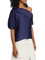 Georgia Satin One-Shoulder Top