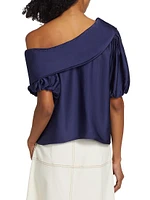 Georgia Satin One-Shoulder Top