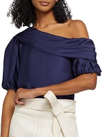 Georgia Satin One-Shoulder Top