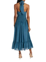 Dover Cotton-Silk Halter Midi-Dress