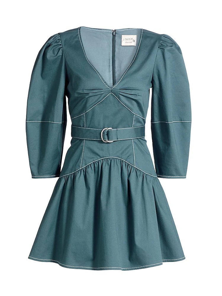 Siene Cotton-Blend Belted Minidress