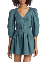 Siene Cotton-Blend Belted Minidress