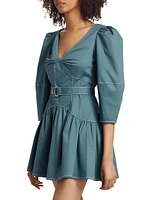 Siene Cotton-Blend Belted Minidress