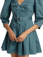 Siene Cotton-Blend Belted Minidress