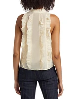 Dallin Ruffled Cotton-Silk Top