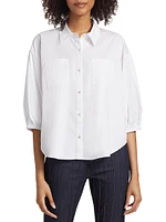 Alejandra Cotton-Blend Short-Sleeve Shirt