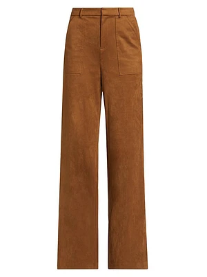 Edwina Faux-Suede Wide-Leg Pants