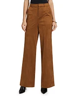 Edwina Faux-Suede Wide-Leg Pants