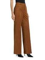 Edwina Faux-Suede Wide-Leg Pants