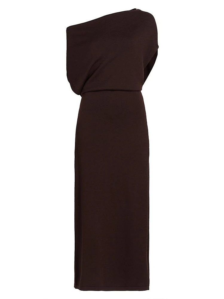 Chet Wool One-Shoulder Maxi Dress