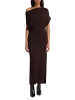 Chet Wool One-Shoulder Maxi Dress