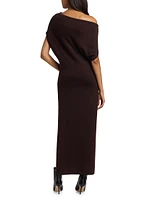 Chet Wool One-Shoulder Maxi Dress