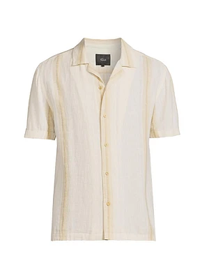 Amalfi Striped Linen-Blend Camp Shirt