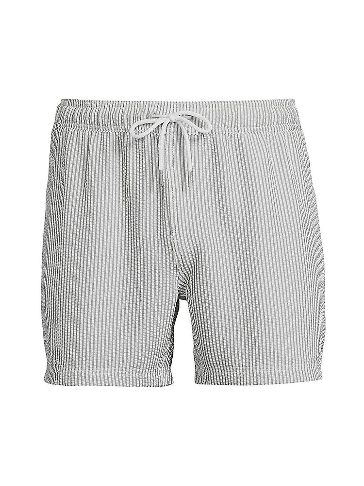 La Brea Striped Seersucker Swim Shorts