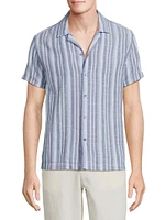 Amalfi Striped Cotton Camp Shirt