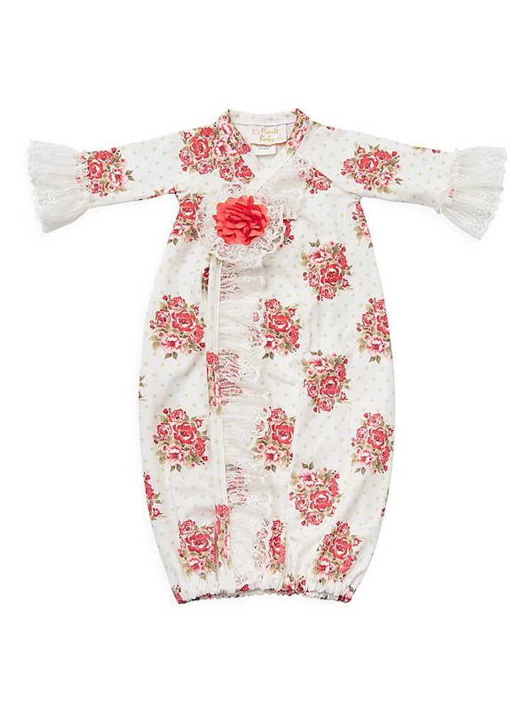 Baby Girl's Peony Print Gown