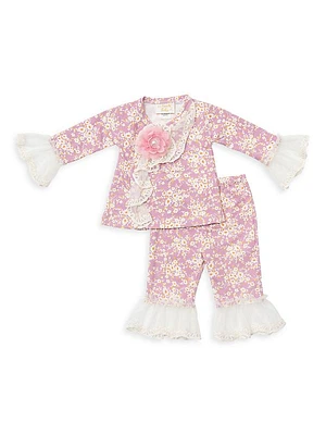 Baby Girl's 2-Piece Garden Print Criss Cross Set