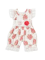 Baby Girl's Perfect Peony Stretch-Cotton Bubble Romper