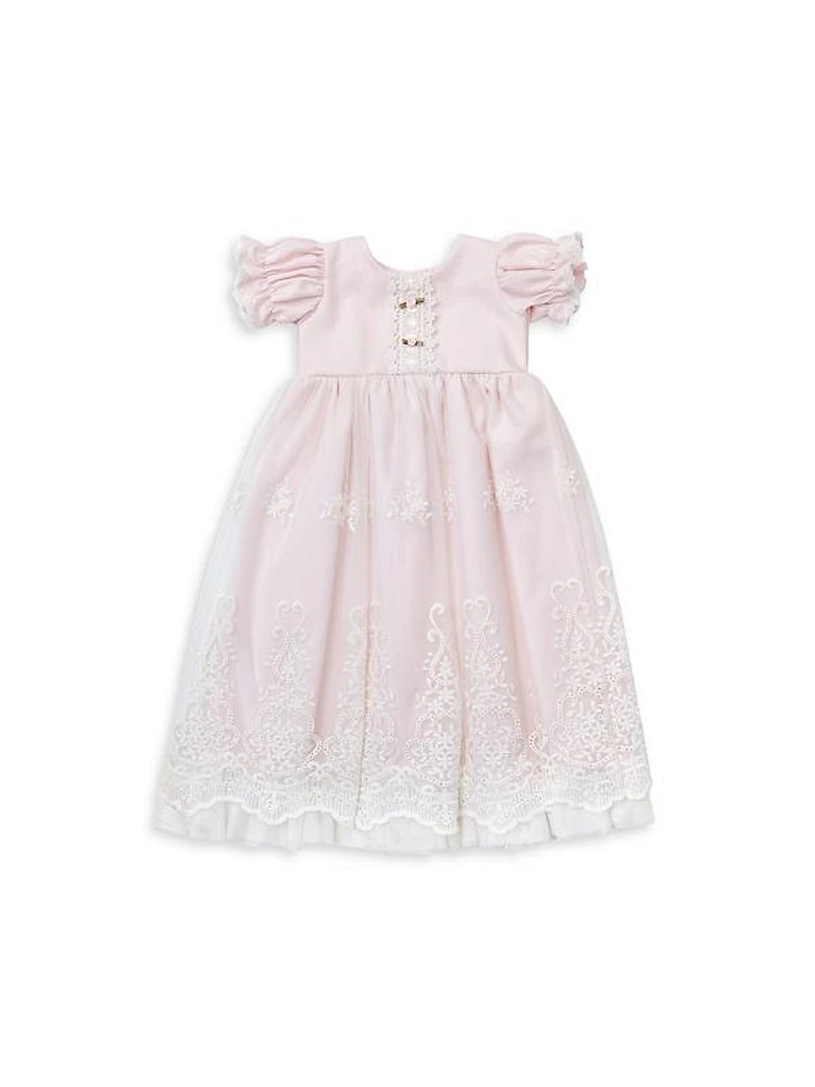 Baby Girl's Sophia Lace-Trimmed Dress & Bonnet Set