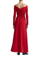 Charlotte Off-The-Shoulder Ruched Maxi Dress