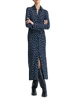 Claudia Polka-Dot Ruched Shirtdress