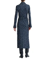 Claudia Polka-Dot Ruched Shirtdress