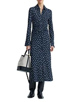 Claudia Polka-Dot Ruched Shirtdress