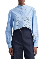 Margot Cotton Eyelet Crop Blouse