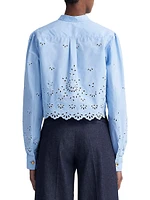 Margot Cotton Eyelet Crop Blouse