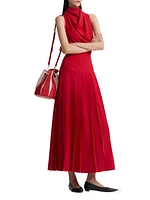 Nathalie Cowl Neck Sleeveless Maxi Dress