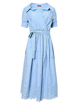 Lydia Cotton Eyelet Belted Maxi Dress