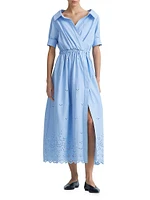 Lydia Cotton Eyelet Belted Maxi Dress