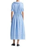 Lydia Cotton Eyelet Belted Maxi Dress