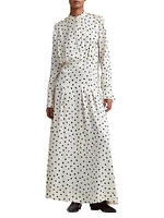 Felicia Polka-Dot Silk Maxi Dress