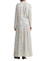 Felicia Polka-Dot Silk Maxi Dress