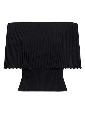 Pascale Pleated Off-the-Shoulder Top