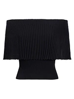 Pascale Pleated Off-the-Shoulder Top