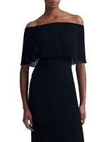 Pascale Pleated Off-the-Shoulder Top