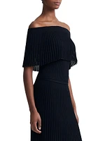 Pascale Pleated Off-the-Shoulder Top